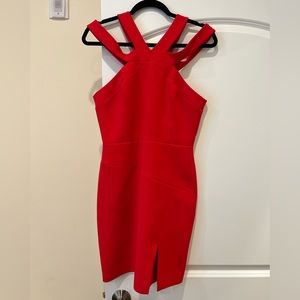 BCBG off the shoulder red mini dress